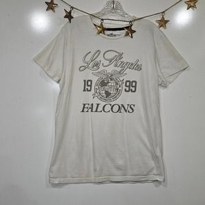Hollister California Men's White 100% Cotton Los Angeles Falcons Tshirt Size S